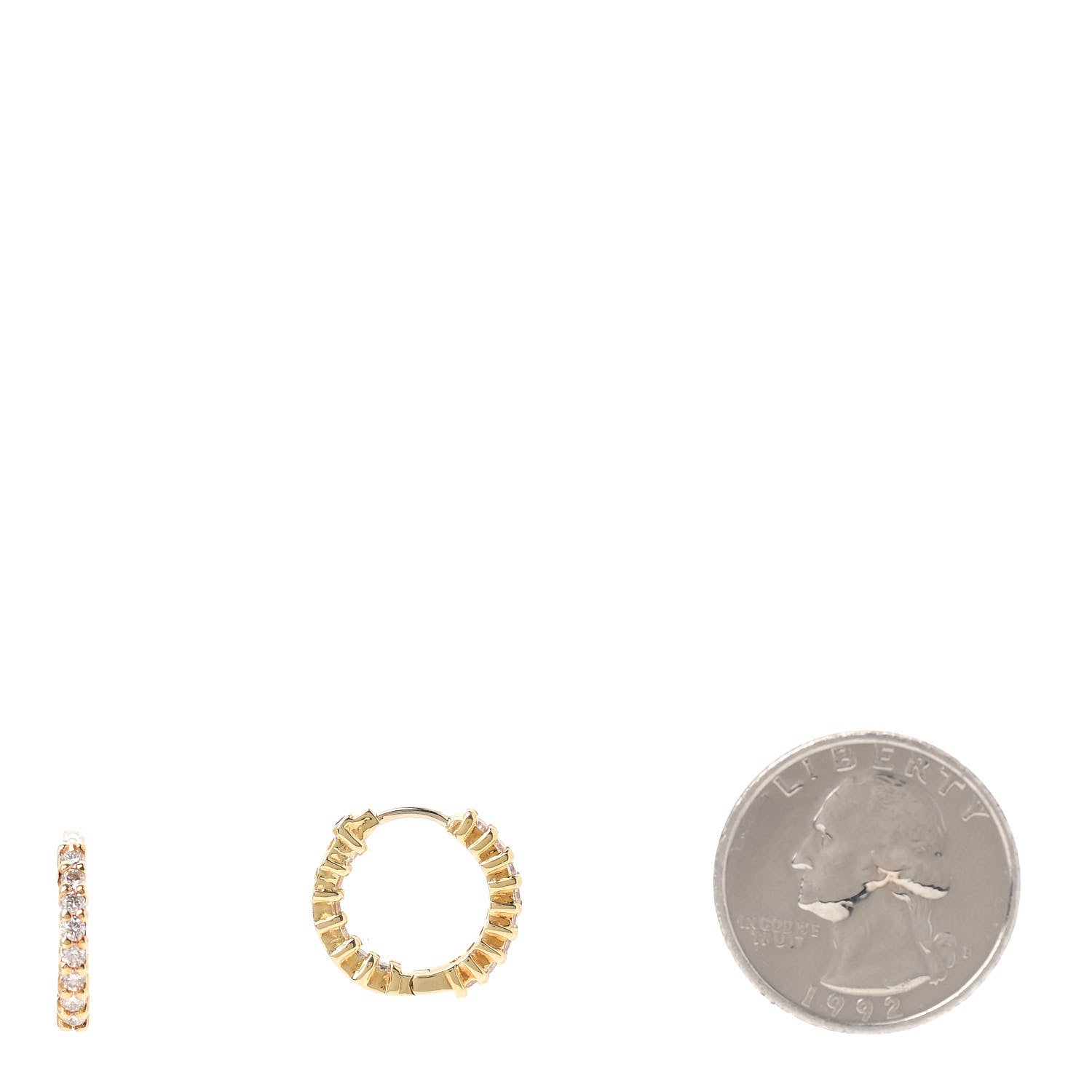 Roberto Coin 18K Yellow Gold Diamond .75ctw Inside Out Hoop Earrings 2 of 4