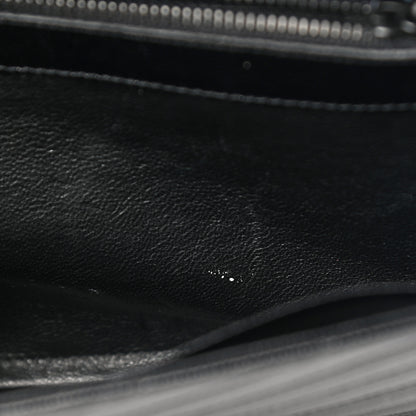 Saint Laurent Grain De Poudre Matelasse Chevron Monogram Chain Wallet Black 12 of 12
