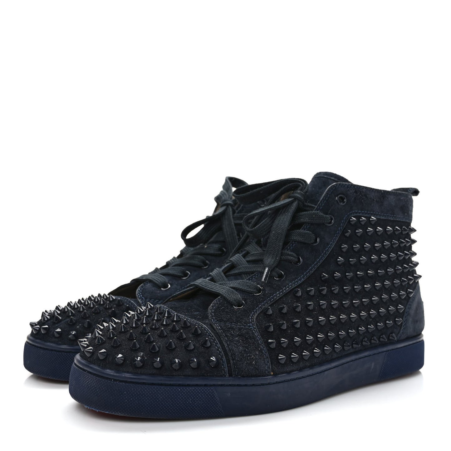 Veau Velours Mens Louis Orlato Flat Spikes Sneakers 46 Navy