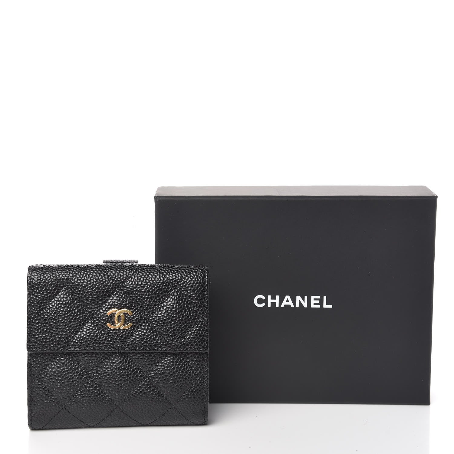 Chanel Caviar Quilted Compact French Flap Wallet Black 9 of 9