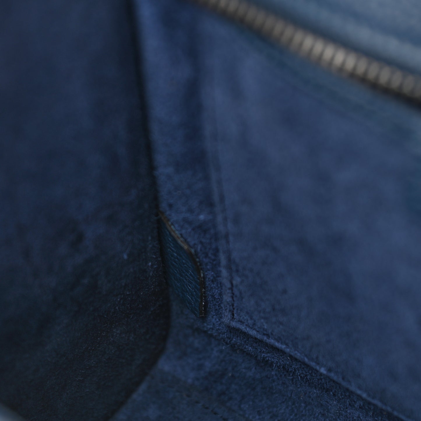 Drummed Calfskin Nano Luggage Petrol