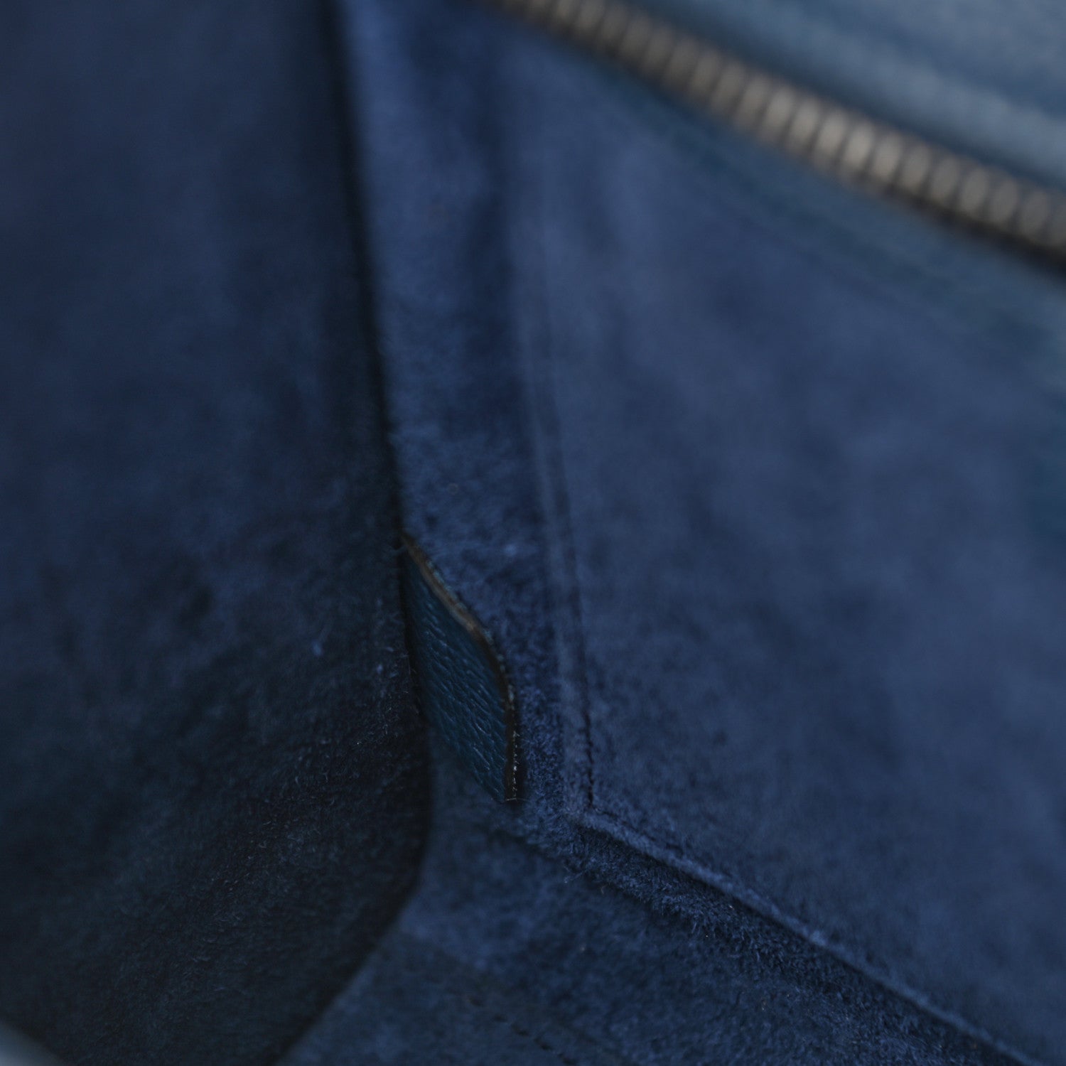 Celine Drummed Calfskin Nano Luggage Petrol 7 of 14