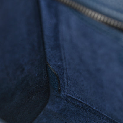Celine Drummed Calfskin Nano Luggage Petrol 7 of 14