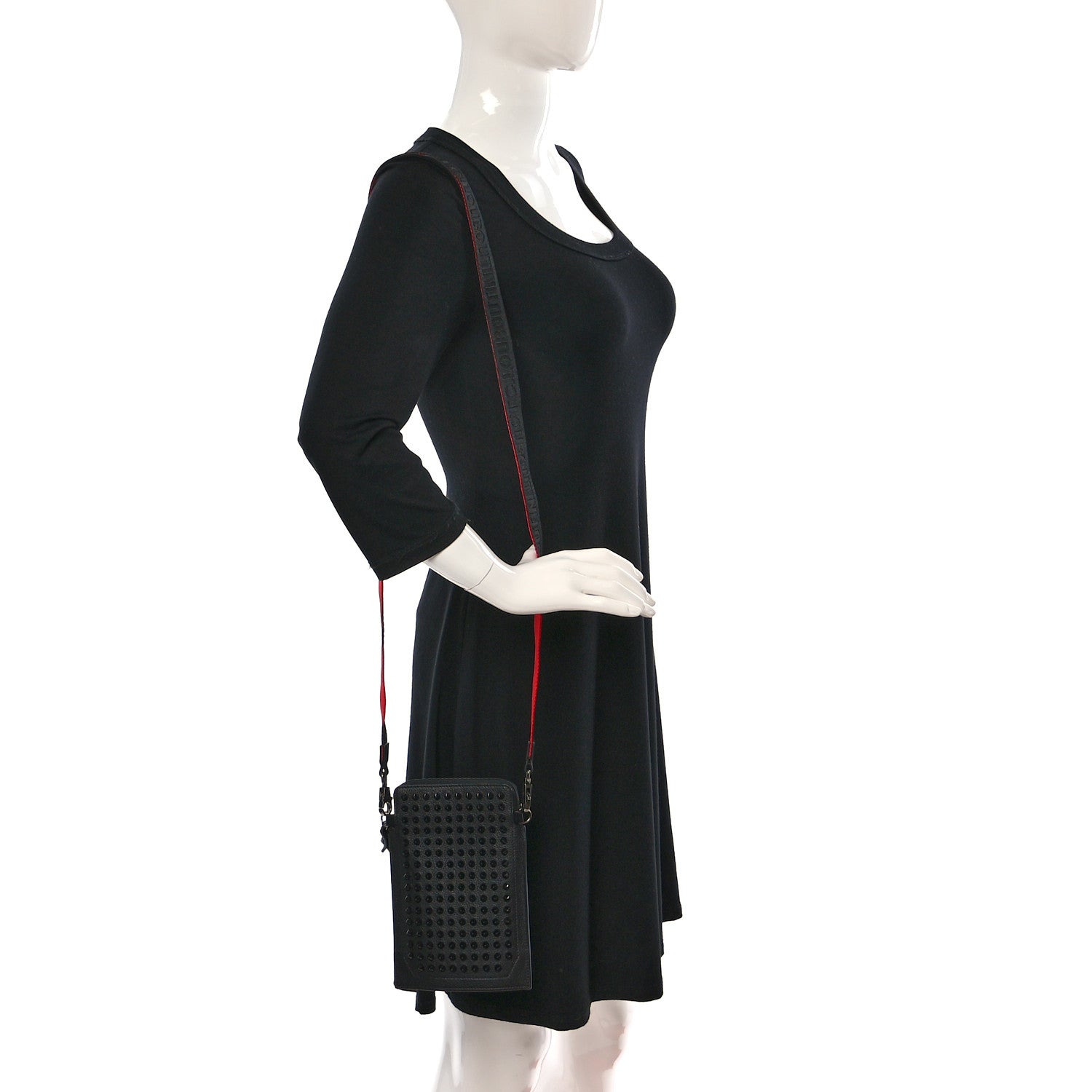 Christian Louboutin Empire Calfskin Spikes Loubilab Clutch Black 2 of 12