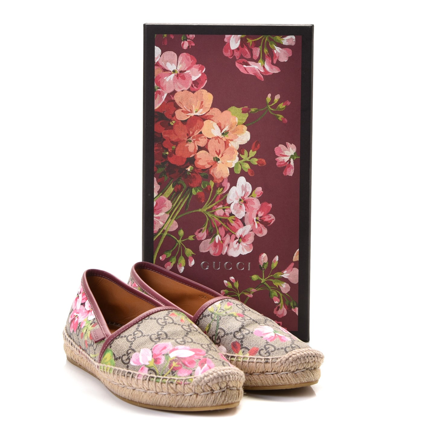 GG Supreme Monogram Blooms Espadrilles 37 Beige Multicolor Dry Rose