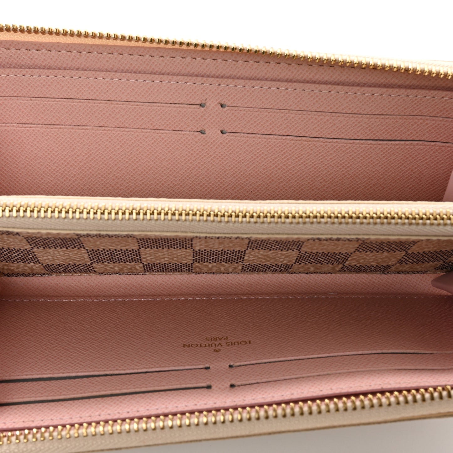 Damier Azur Clemence Wallet Rose Ballerine