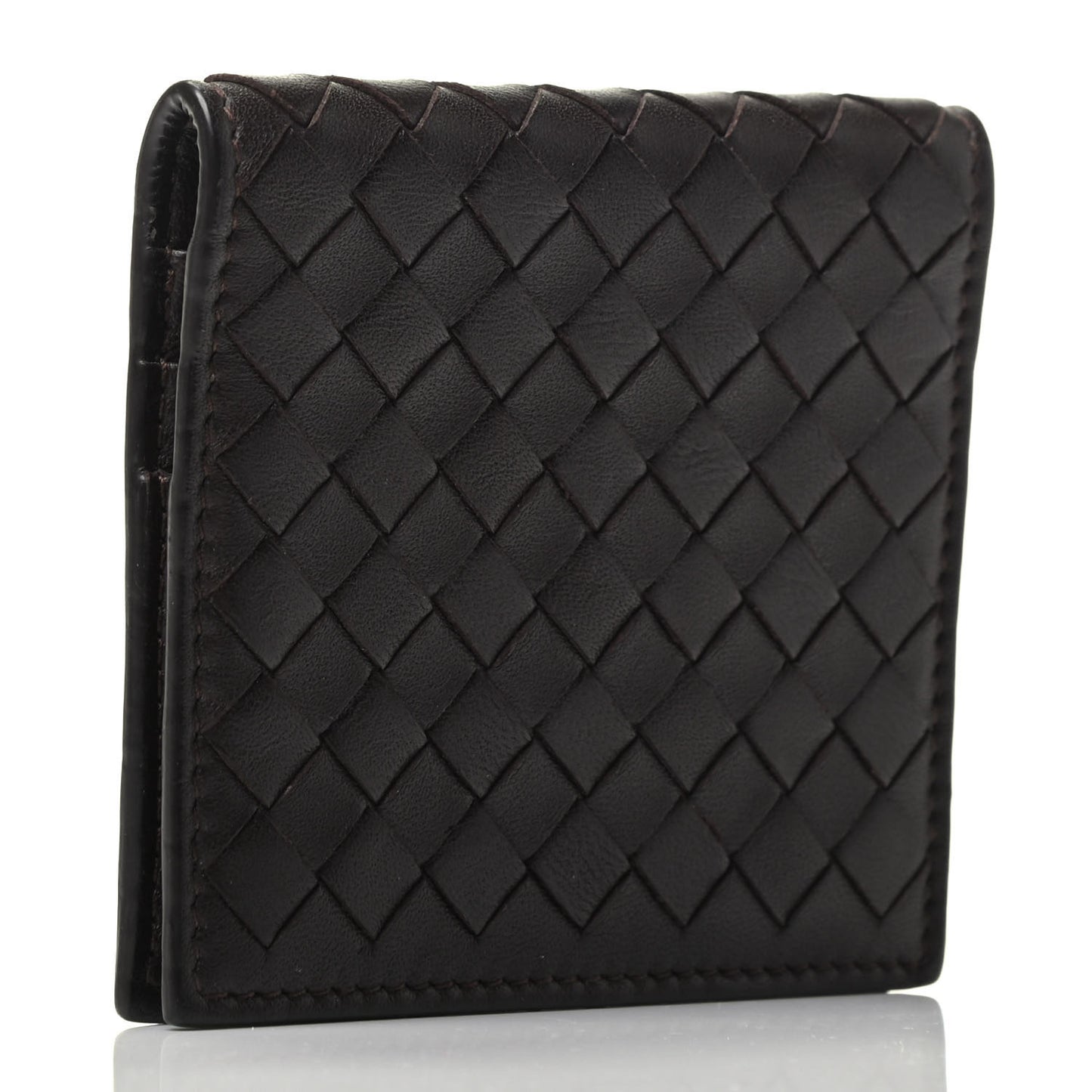 Nappa Intrecciato Card Holder Ebano