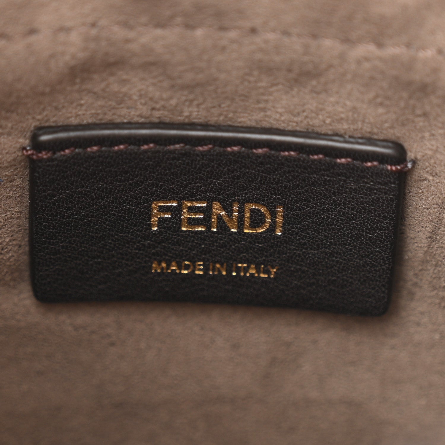 Fendi Shearling Vitello Dolce F is Fendi Macro FF 1974 Mini Mon Tresor Bucket Bag Tobacco Black 6 of 10