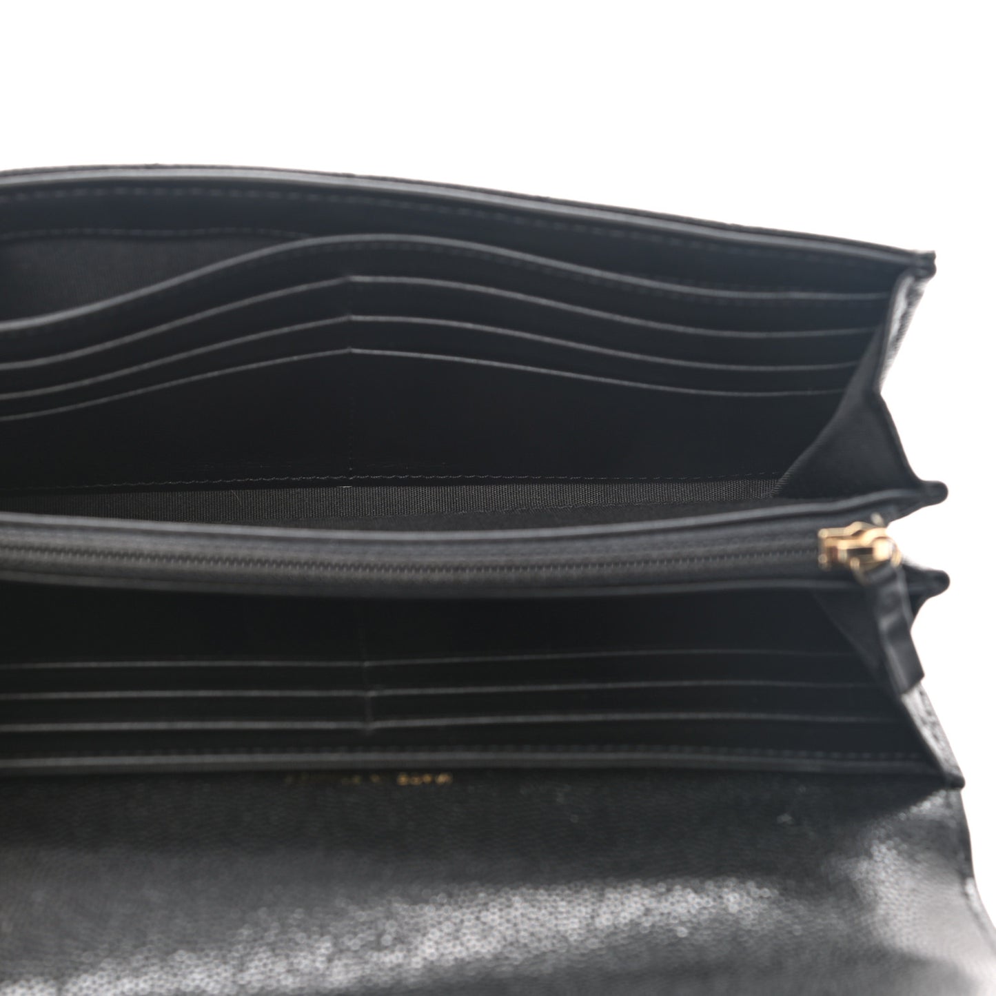 Caviar Quilted Large Boy Gusset Flap Wallet Black