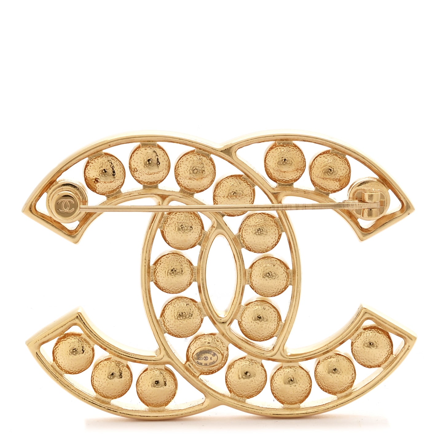 Pearl CC Brooch Gold