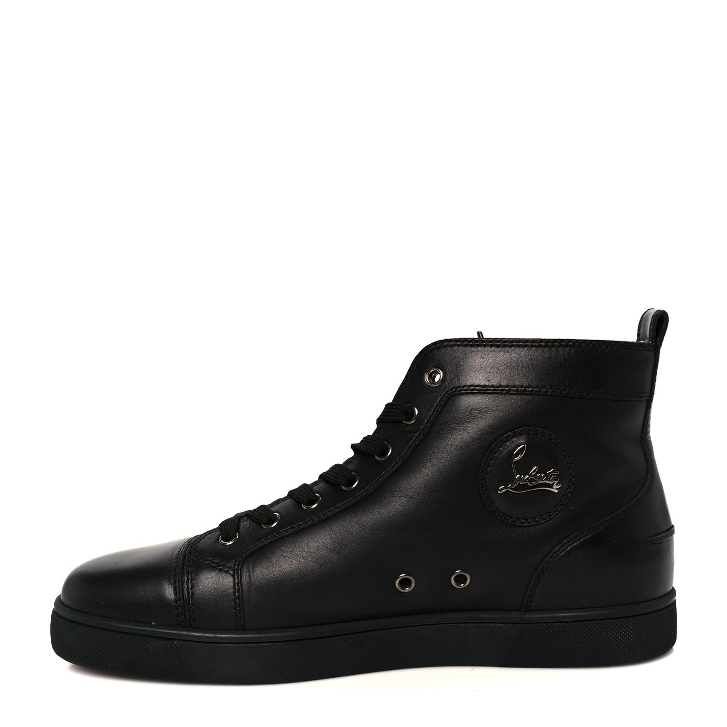 Calfskin Mens Louis High Top Sneakers 44 Black