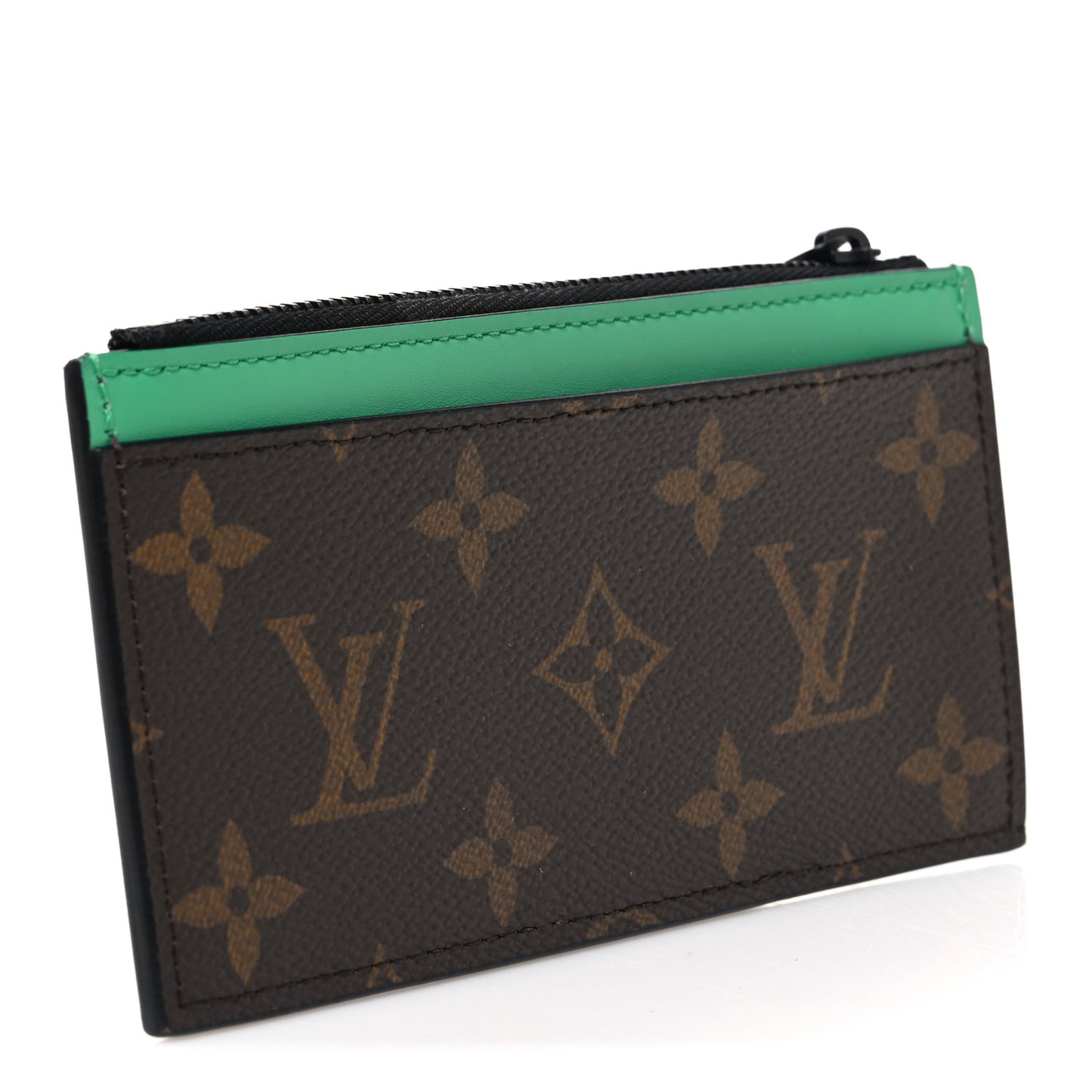 Monogram Calfskin Coin Card Holder Minty Green