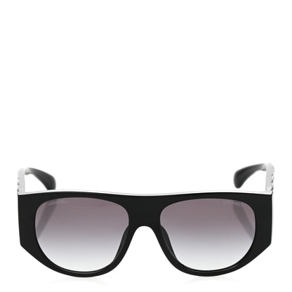 Chanel Acetate Quilted CC Pilot Sunglasses 71465 Black 2 of 8