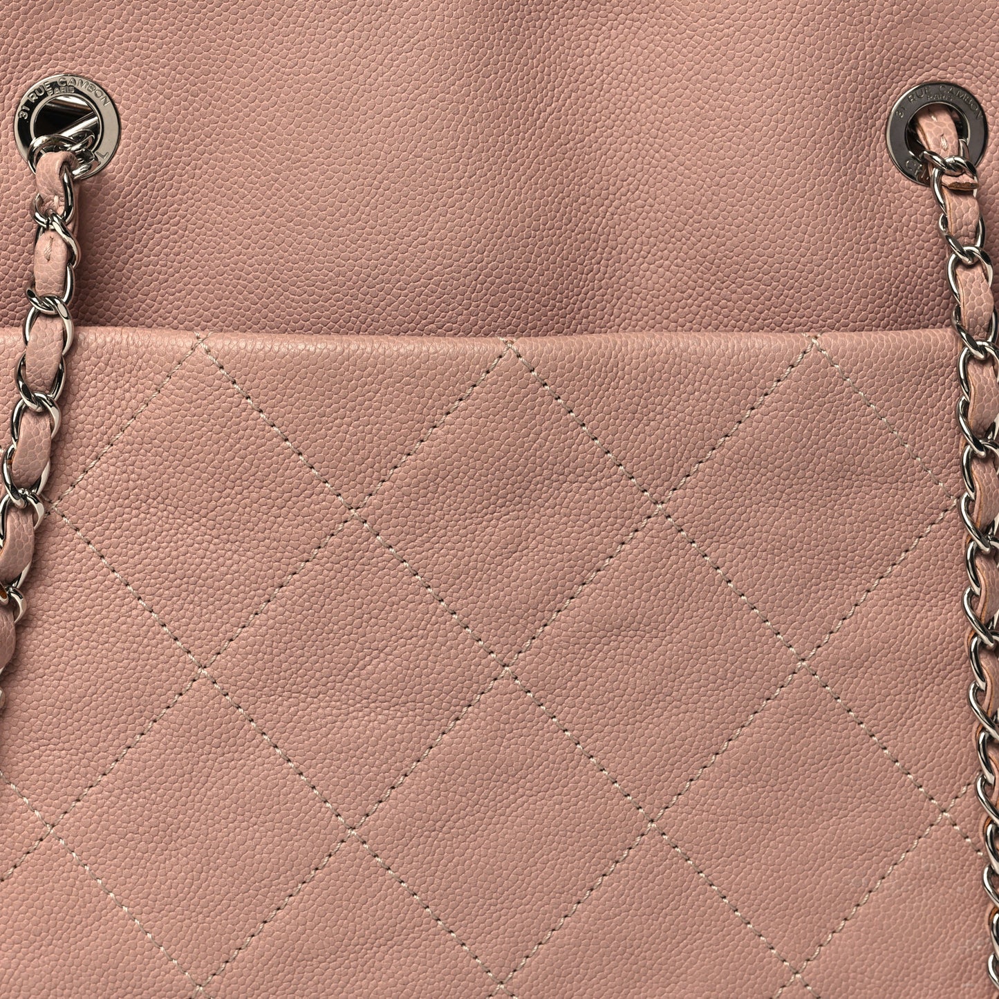 Caviar Quilted Shopping Tote Pink