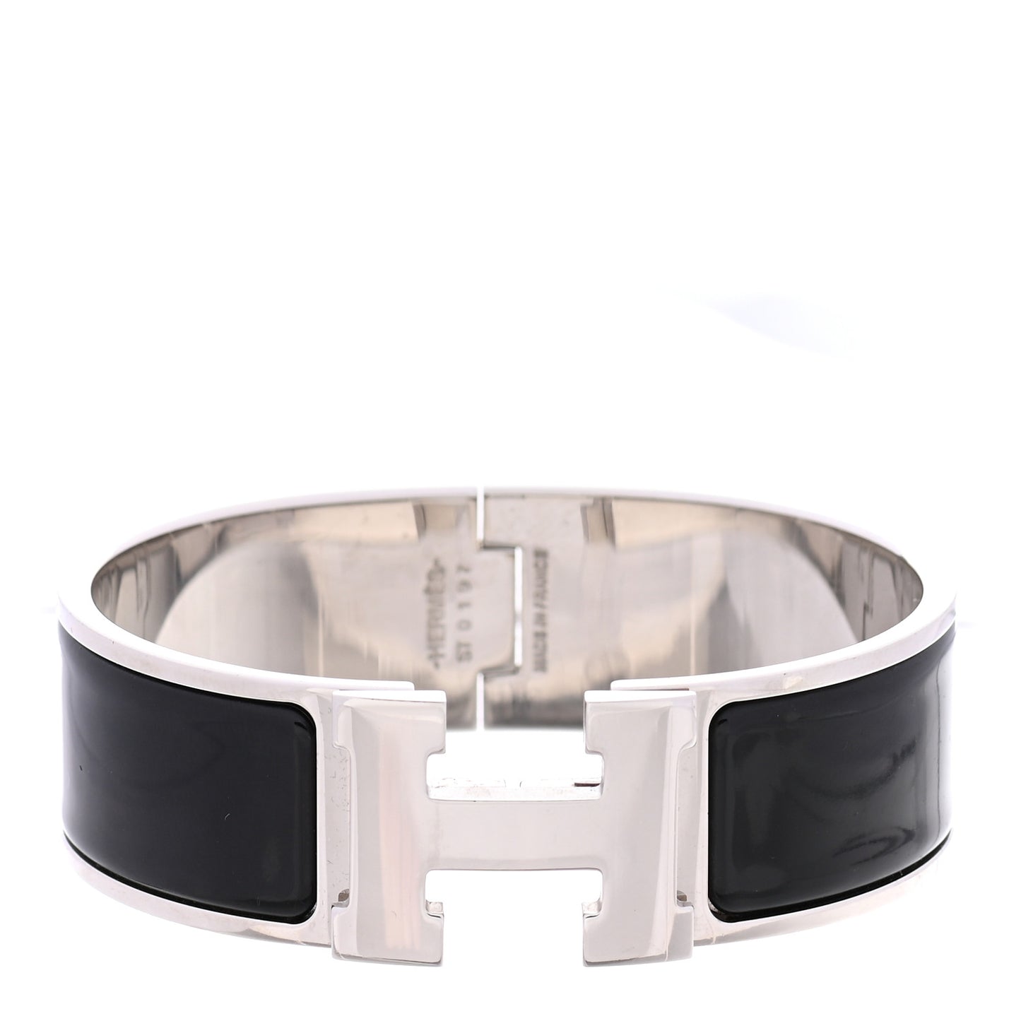 Enamel Wide Clic Clac H Bracelet GM Black
