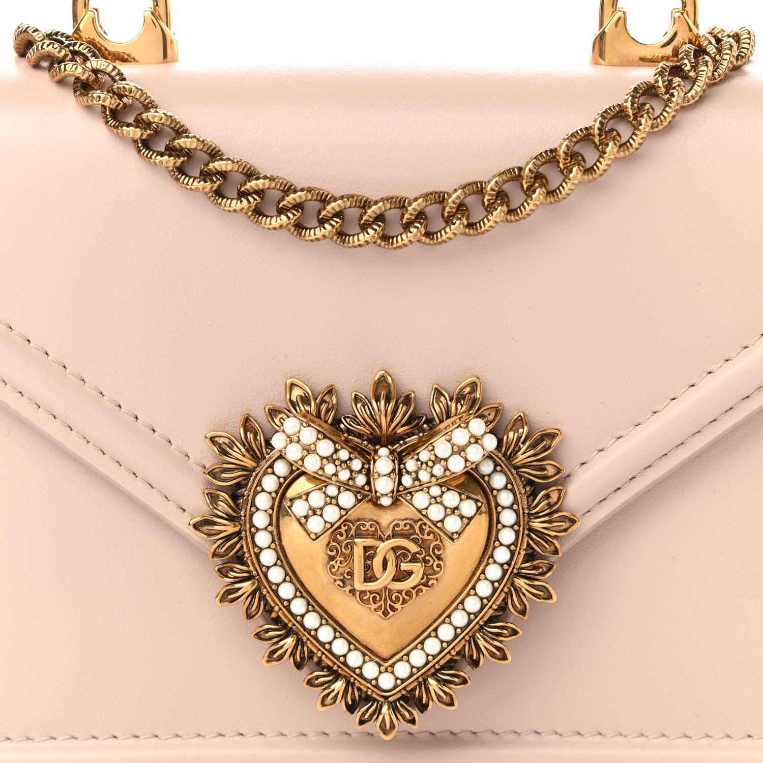 Dolce & Gabbana Smooth Calfskin Small Devotion Envelope Top Handle Bag Pink 13 of 19