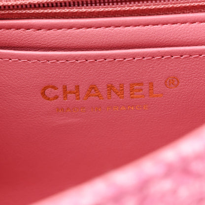 Chanel Tweed Quilted Mini Rectangular Flap Pink 5 of 10