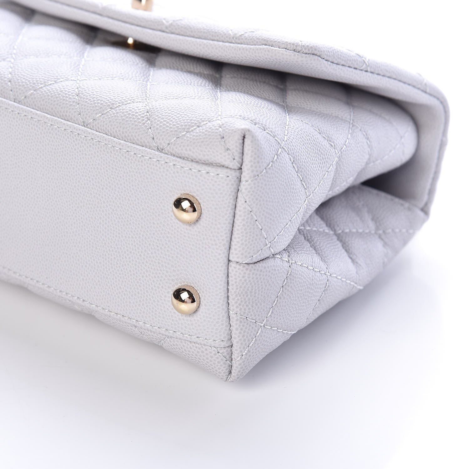 Chanel Caviar Quilted Mini Coco Handle Flap Light Grey 6 of 10
