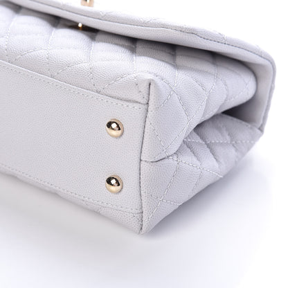 Chanel Caviar Quilted Mini Coco Handle Flap Light Grey 6 of 10