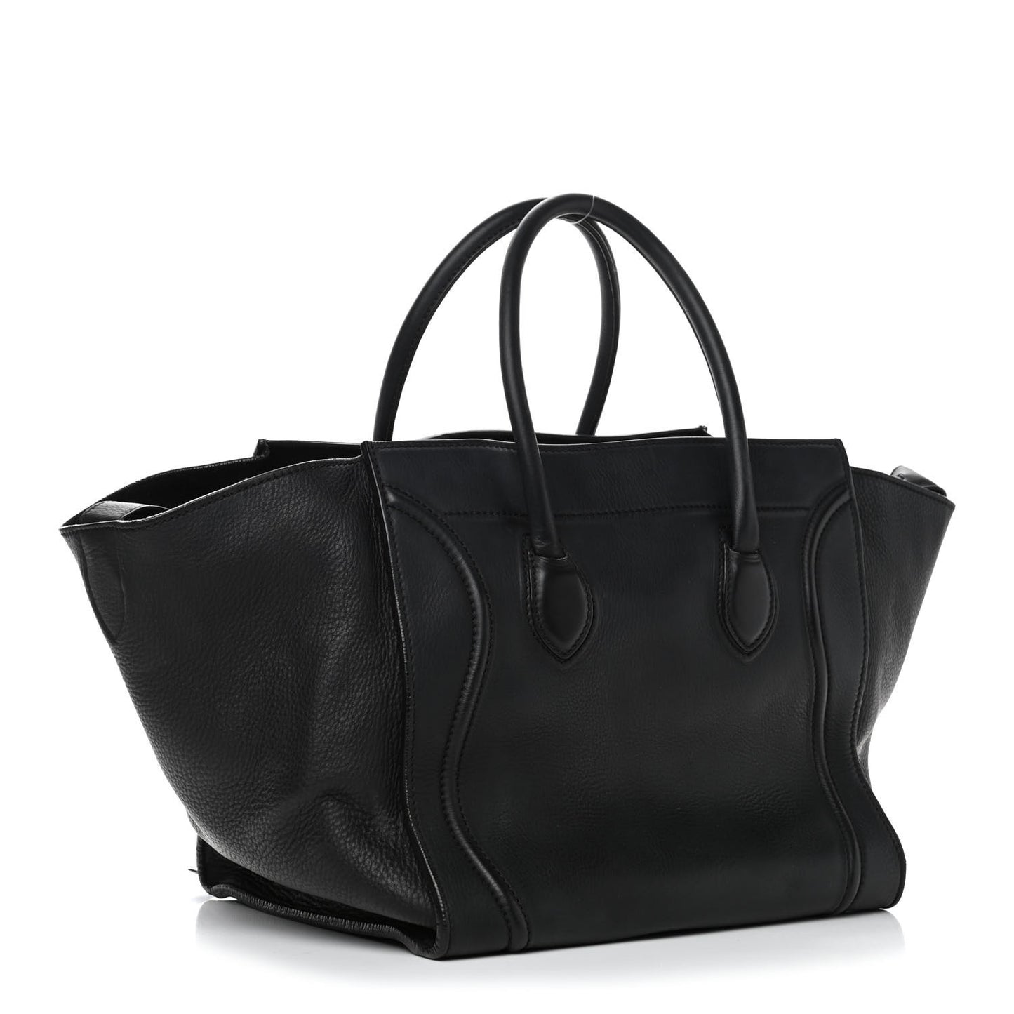 Grained Calfskin Medium Phantom Luggage Black