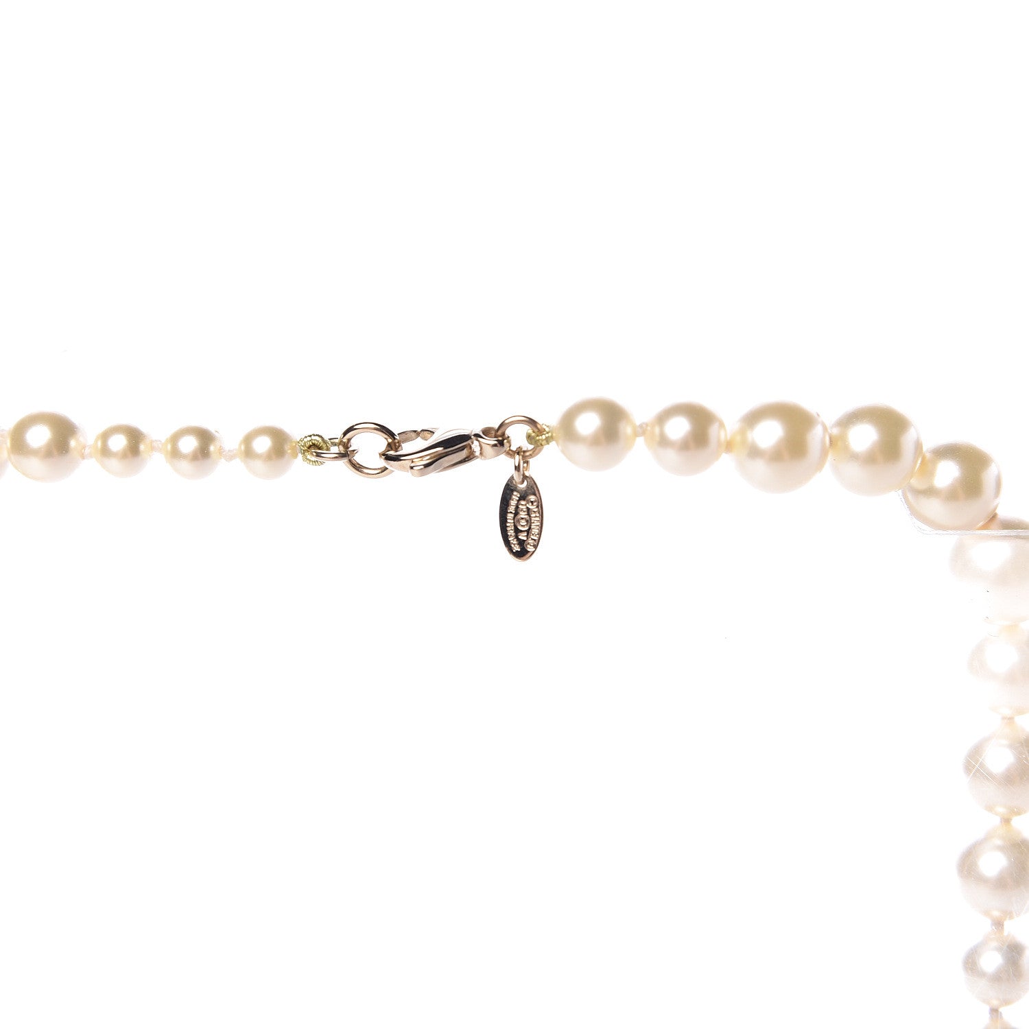Chanel Graduated Pearl CC Long Necklace Light Gold 5 of 7