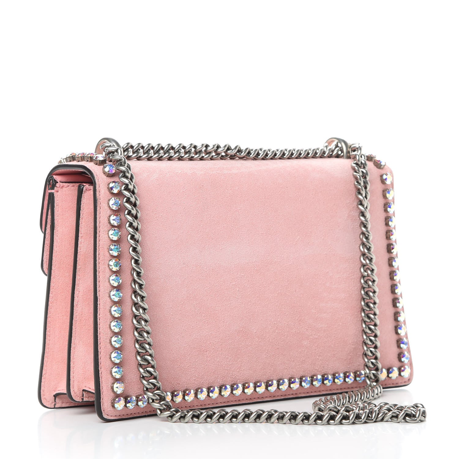 Gucci Suede Crystal Small Dionysus Shoulder Bag Peonia 4 of 13