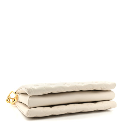 Louis Vuitton Lambskin Embossed Monogram Coussin PM Cream 4 of 12