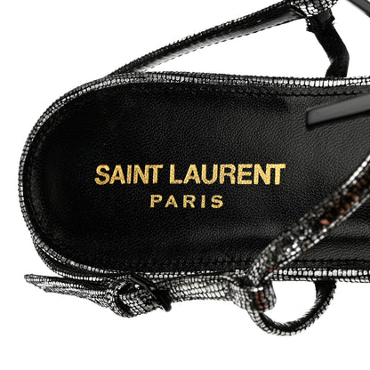 Saint Laurent Calfskin Cassandra Monogram Sandals 42 Argento 6 of 8