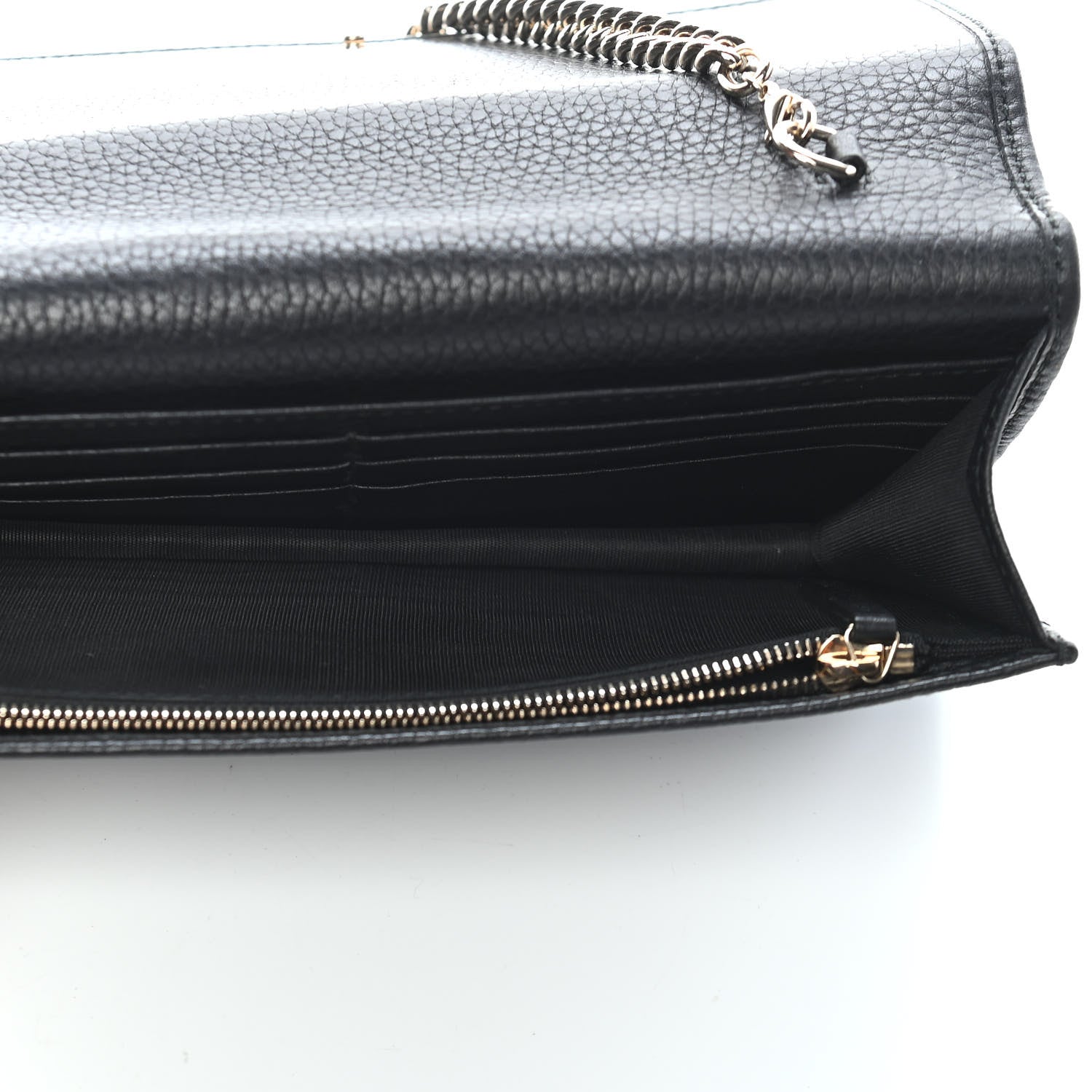 Gucci Pebbled Calfskin Soho Wallet on Chain Black 5 of 8