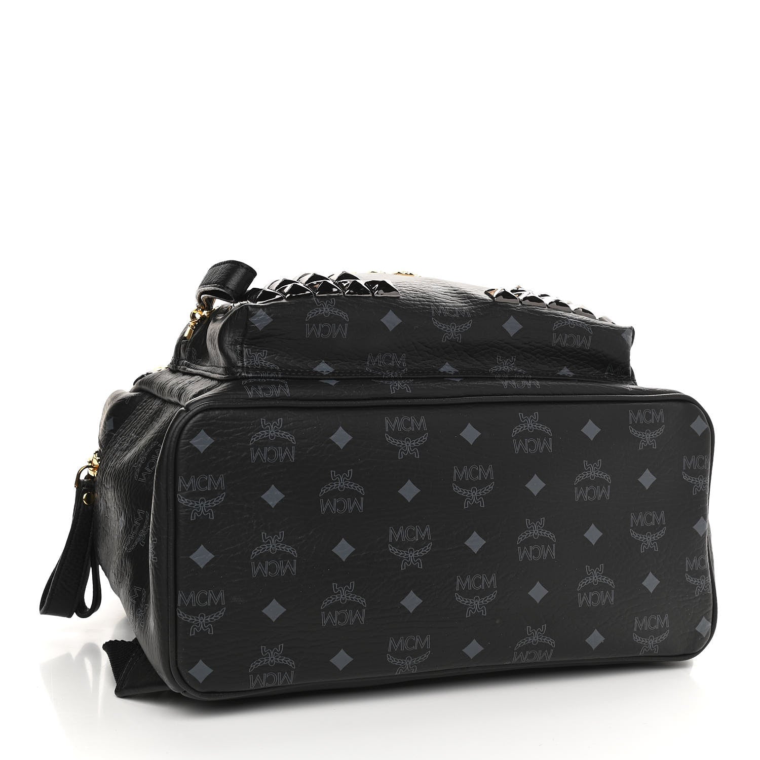 MCM Visetos Studded Medium Stark M Backpack Black 3 of 9