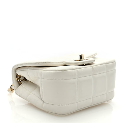 Chanel Lambskin Resin Crystal Square Quilted Monacoco Mini Square Flap White 4 of 9