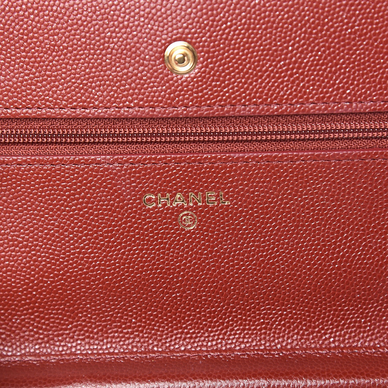 Chanel Iridescent Caviar Quilted Wallet On Chain WOC Burgundy 5 of 12