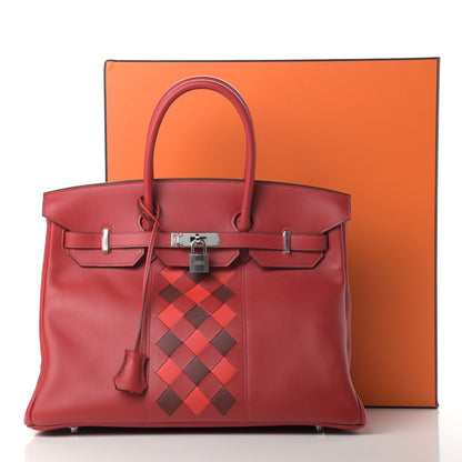 Hermes Swift Epsom Tressage Birkin 35 Rouge Piment Rouge De Coeur Rouge H 11 of 11