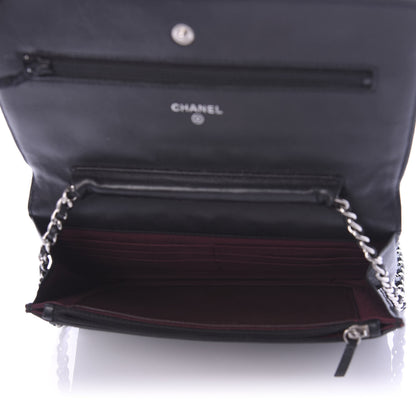 Chanel Lambskin Quilted Wallet On Chain WOC Black 5 of 11