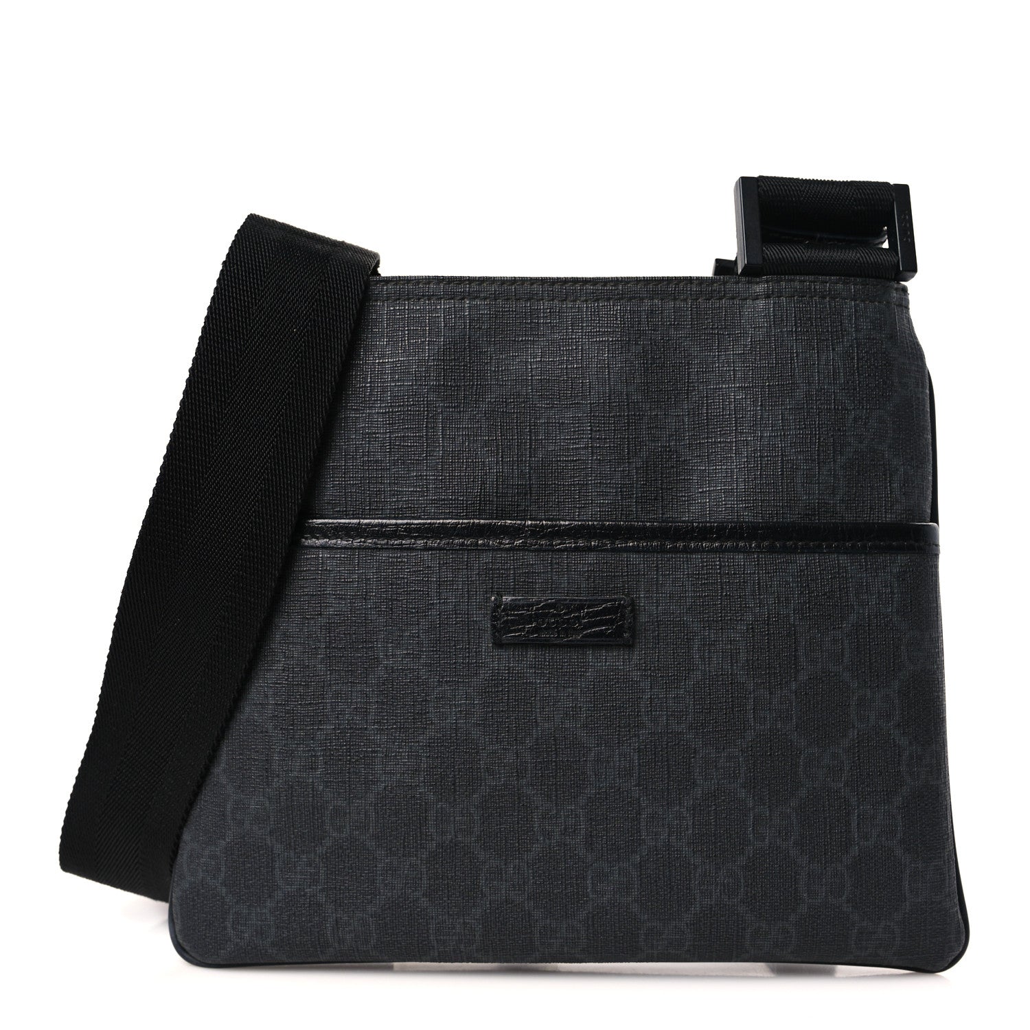 Gucci GG Plus Flat Messenger Bag Black Grey 1 of 9