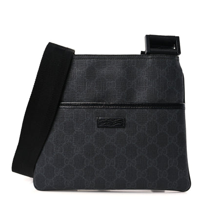 Gucci GG Plus Flat Messenger Bag Black Grey 1 of 9