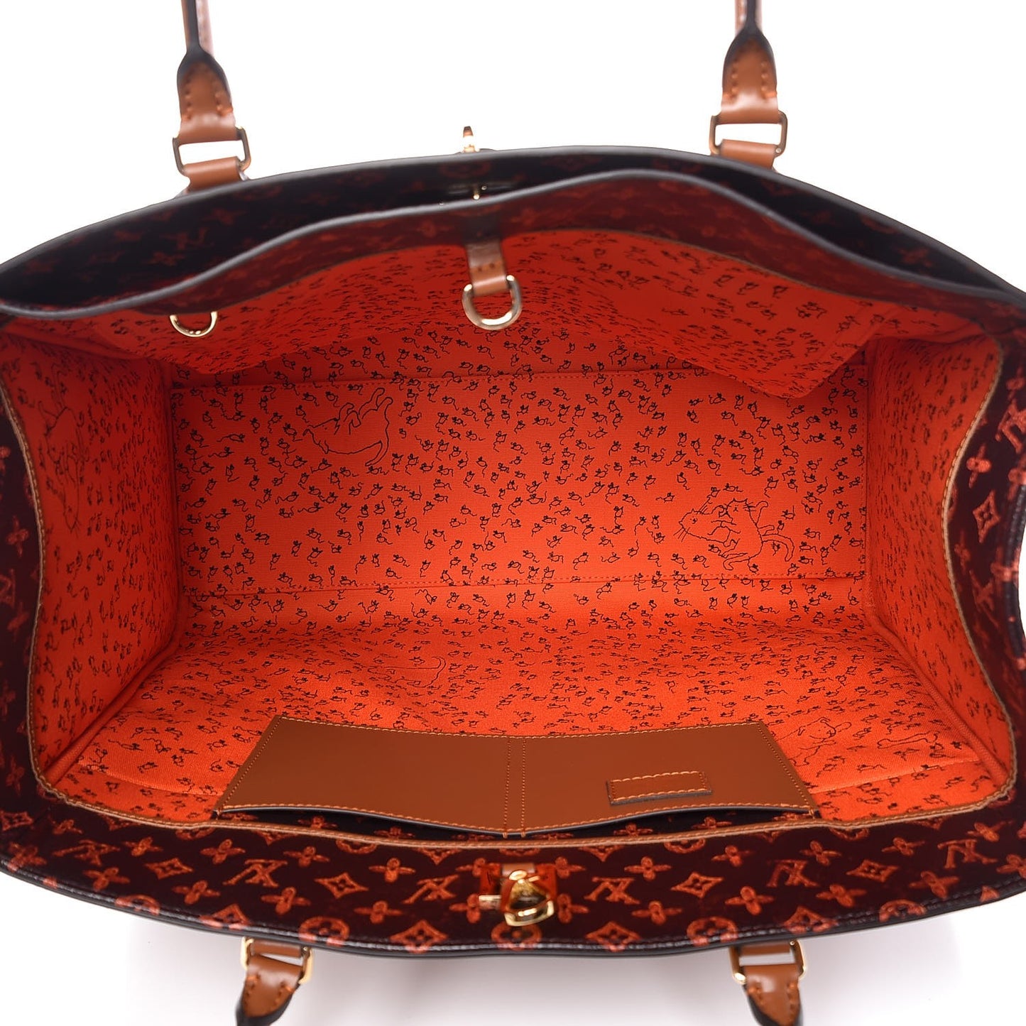 Calfskin Catogram City Steamer Cabas XXL Orange Marron