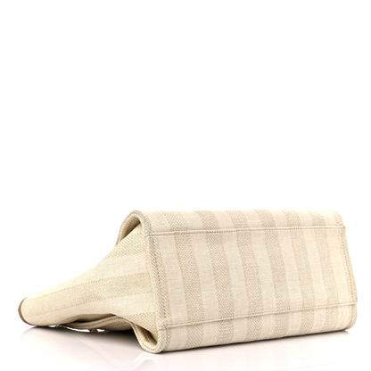Chanel Mixed Fibers Striped Medium Deauville Tote Beige 4 of 16