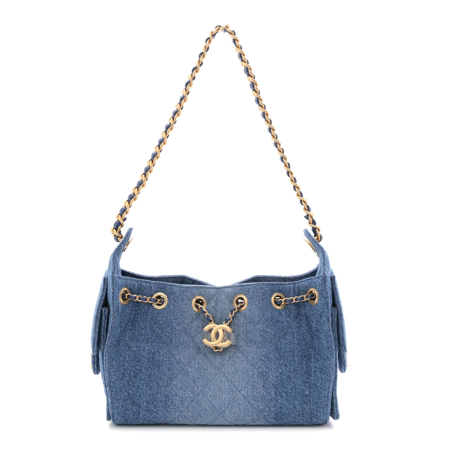 Chanel Washed Denim Quilted Mini Chanel 25 Handbag Blue 1 of 12