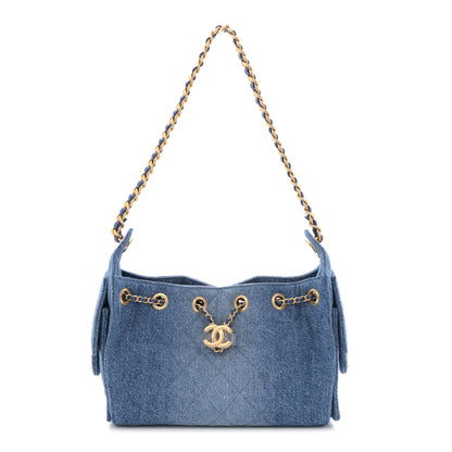 Chanel Washed Denim Quilted Mini Chanel 25 Handbag Blue 1 of 12