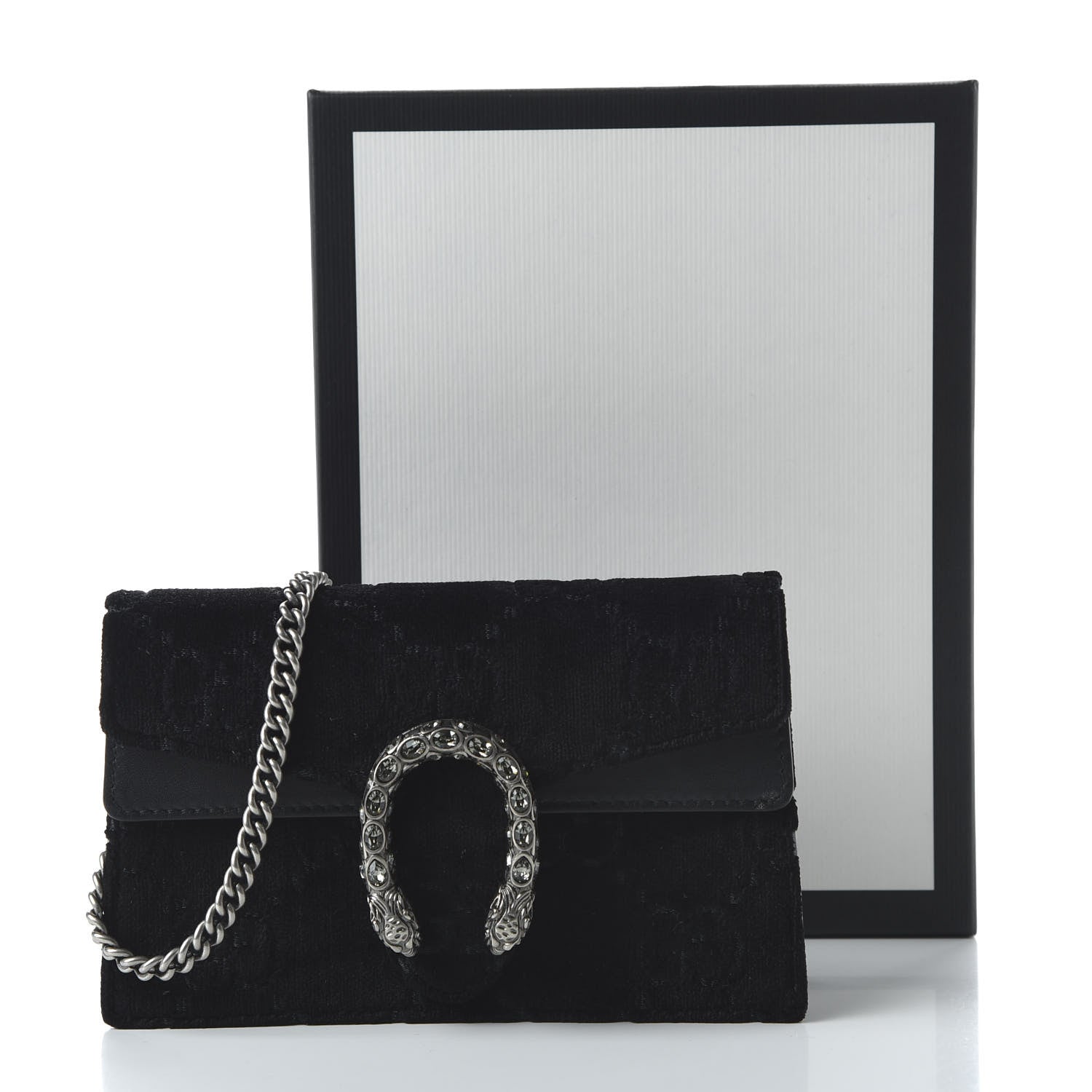 Gucci Velvet GG Monogram Super Mini Dionysus Shoulder Bag Black 10 of 10