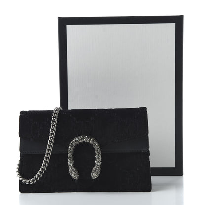 Gucci Velvet GG Monogram Super Mini Dionysus Shoulder Bag Black 10 of 10