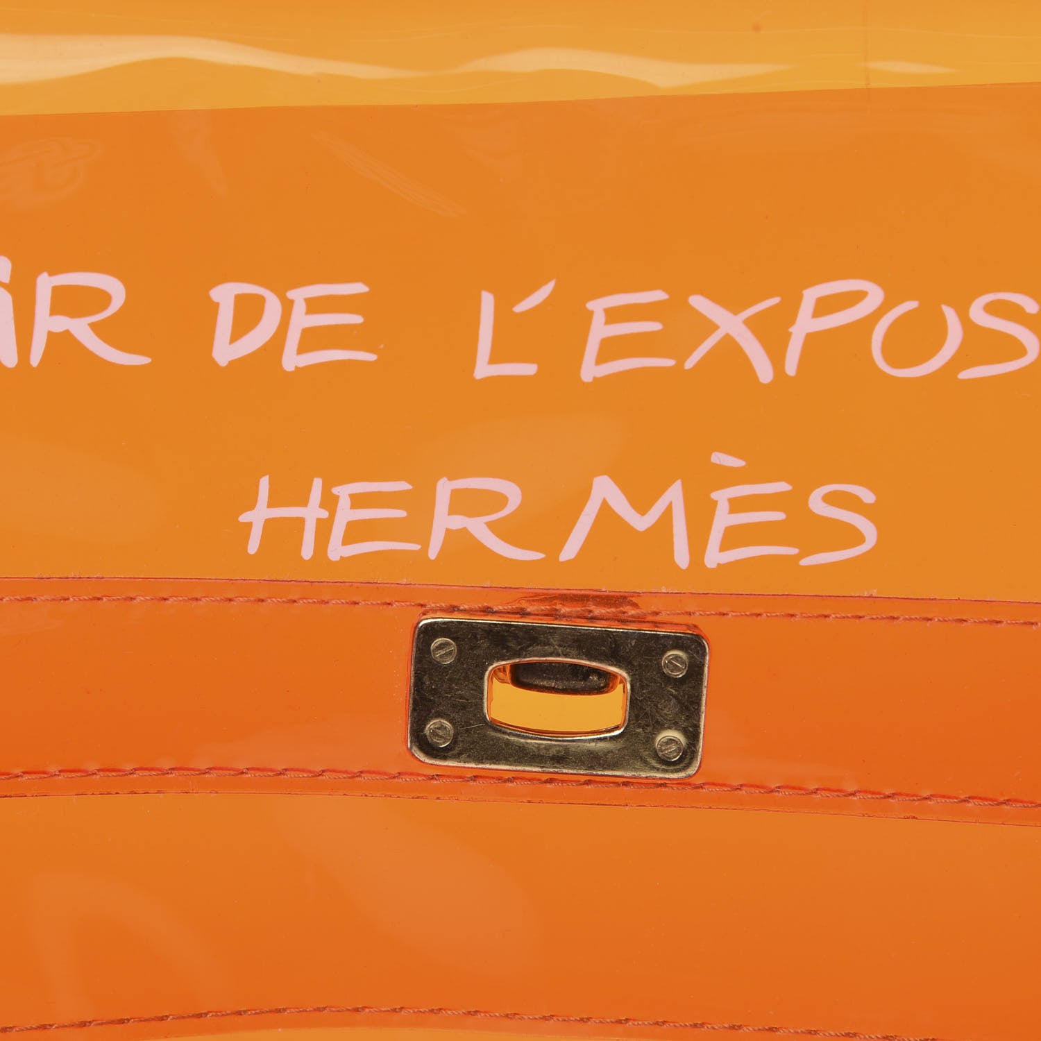Hermes Vinyl Souvenir De L'Exposition Kelly Orange 5 of 10