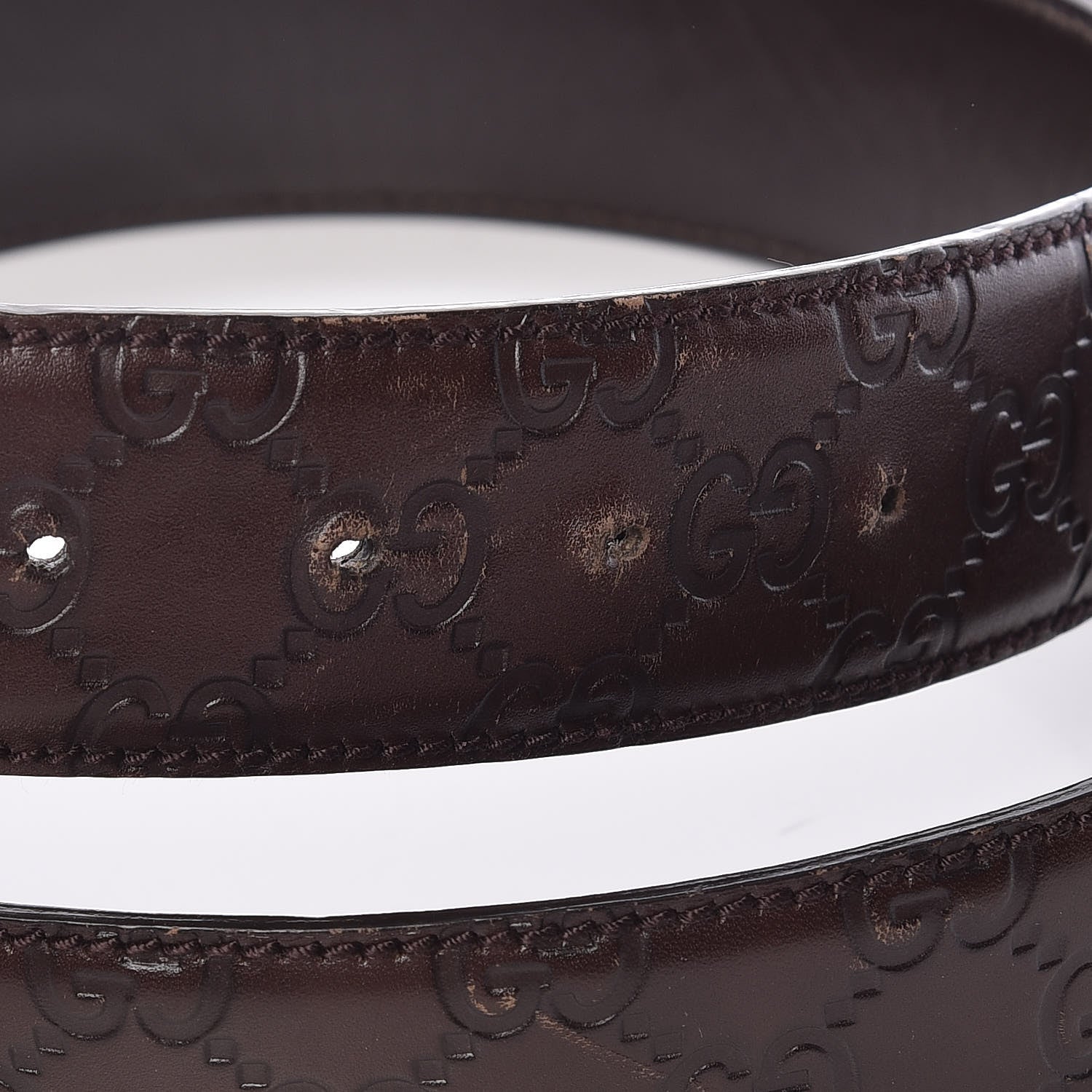 Gucci Guccissima Interlocking G Belt 100 40 Dark Brown 5 of 7