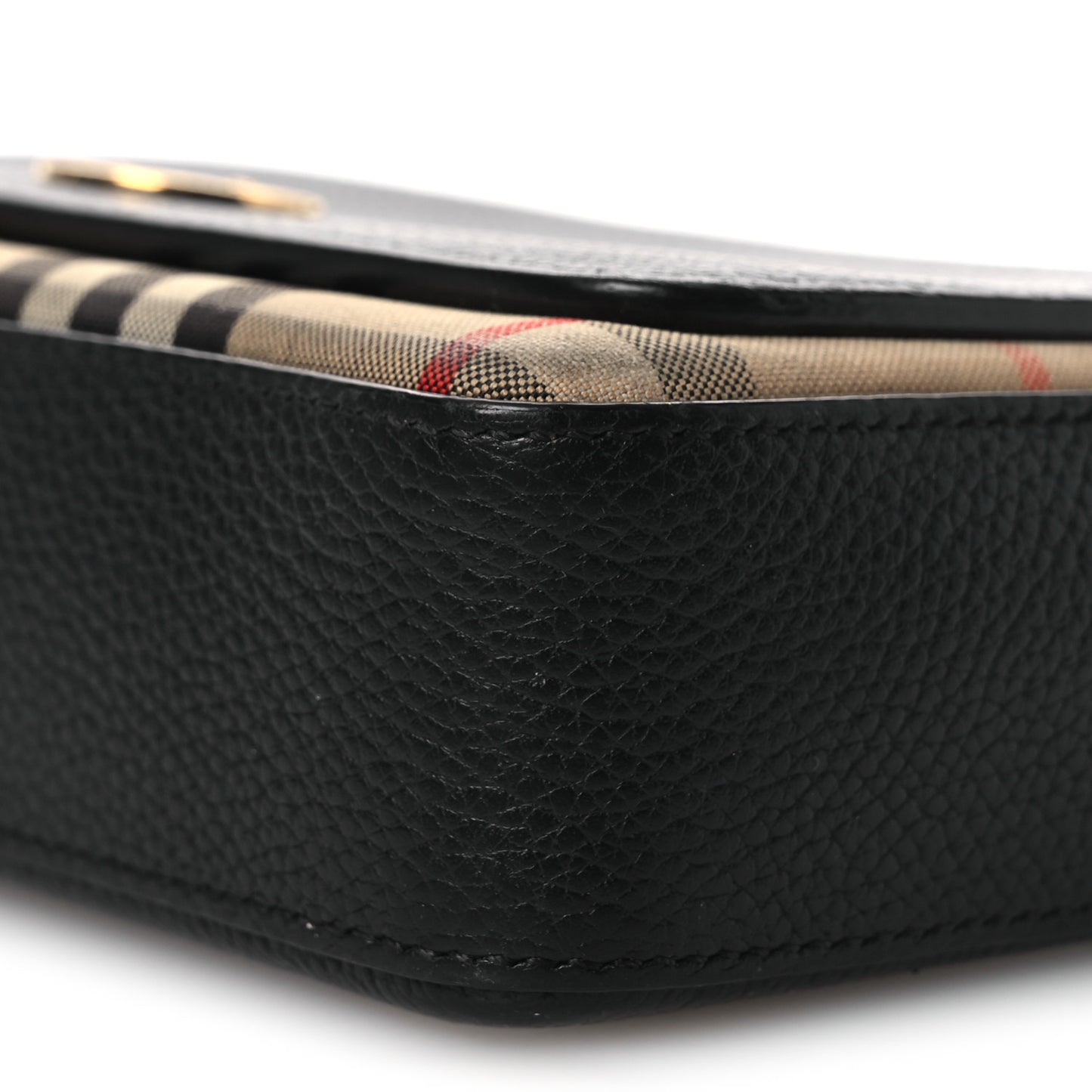 Grainy Calfskin Vintage Check Hampshire Crossbody Black
