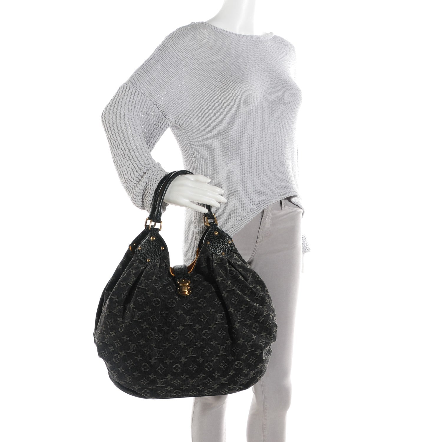 Louis Vuitton Denim Mahina XL Black 2 of 7