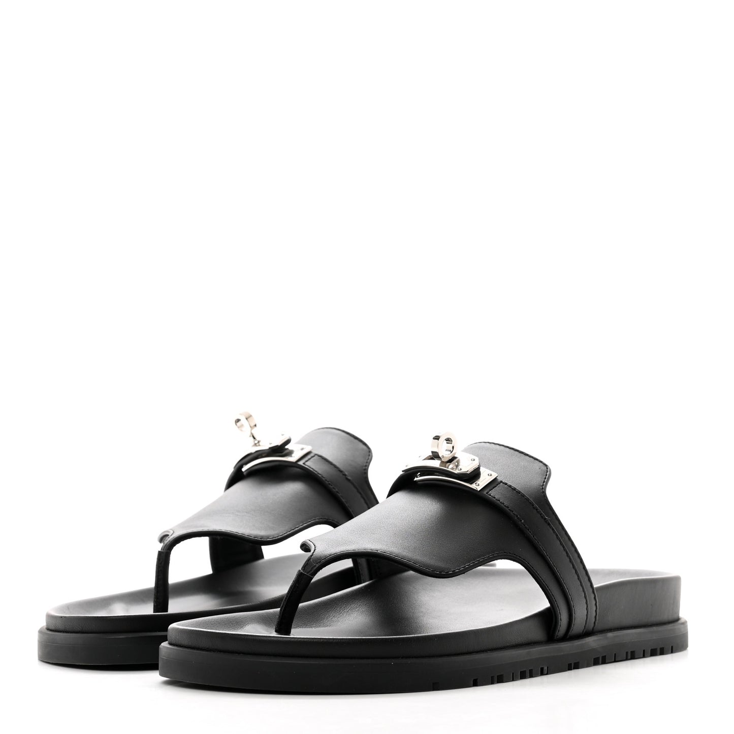 Calfskin Womens Empire Sandals 36.5 Black