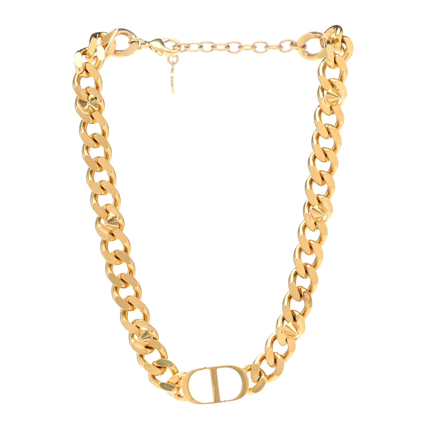 Metal CD Spikes Choker Necklace Gold