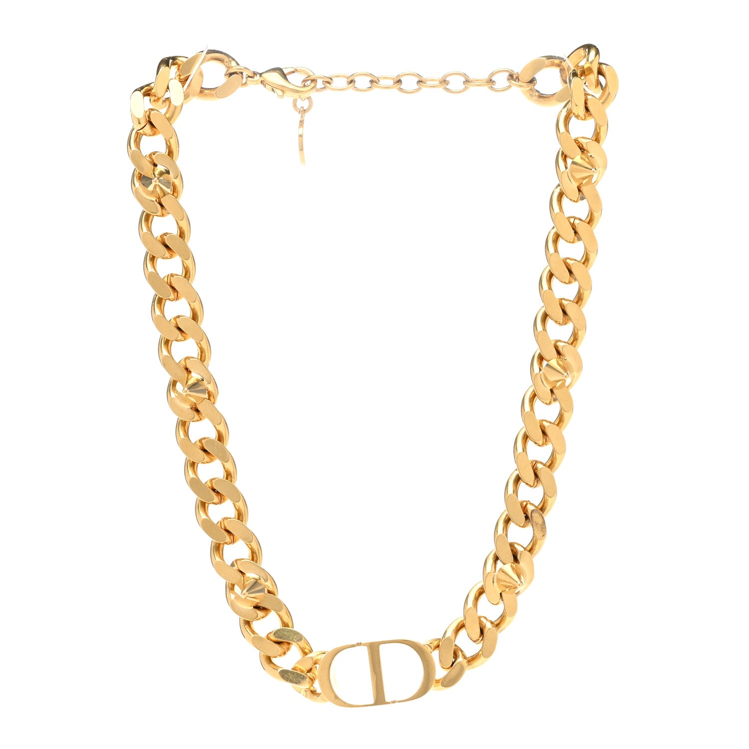 Christian Dior Metal CD Spikes Choker Necklace Gold 3 of 5