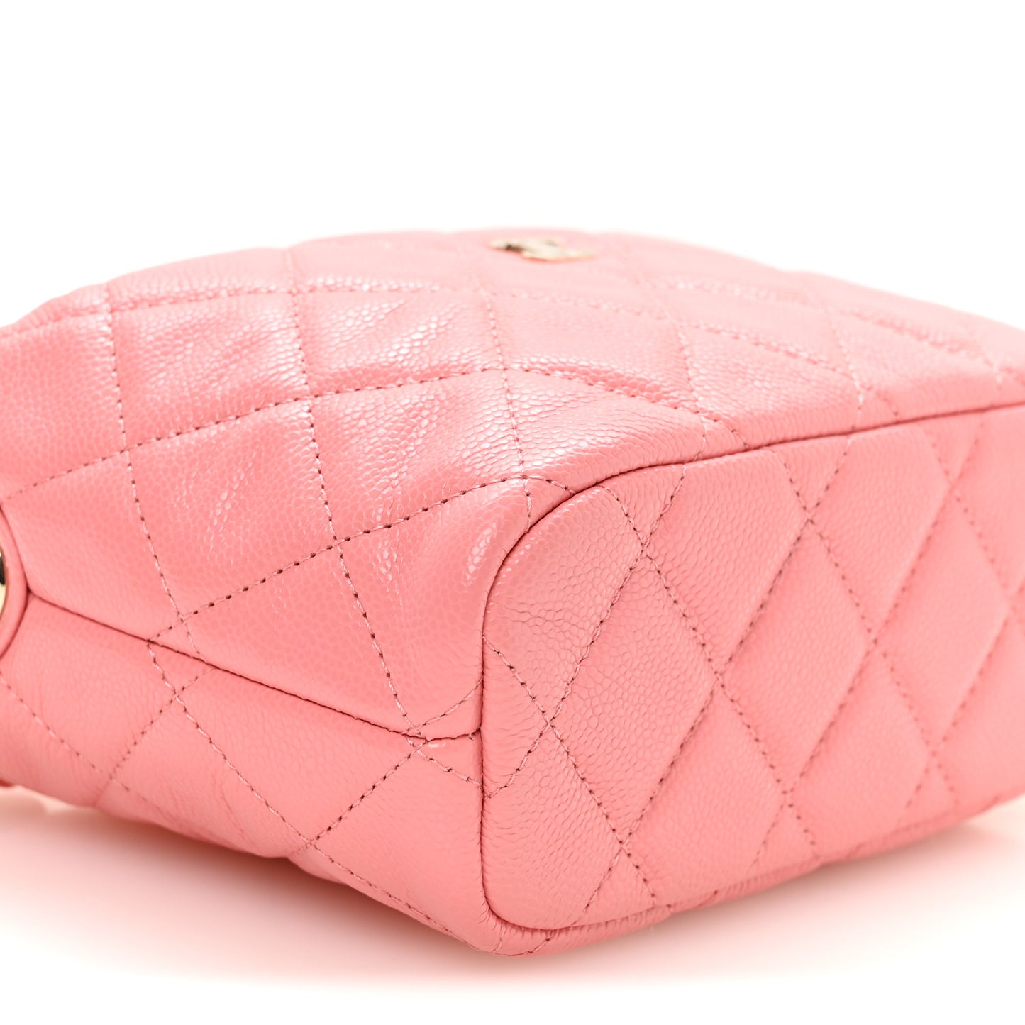 Caviar Quilted Hobo Clutch With Chain Pink